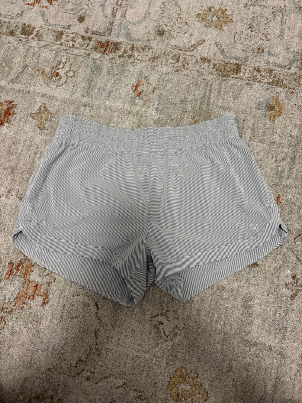 Gap Grey and white stripped women’s athletic shorts